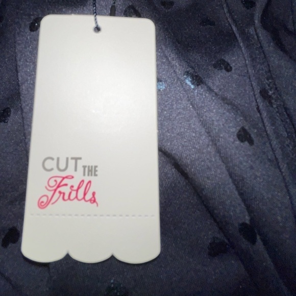 NWT Cut the Frills Black Novelty All Over Heart Print Tank Size L/XL - Picture 4 of 5